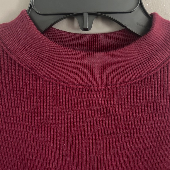 Women’s Sweater Burgandy Exposed Seams Size S - Picture 2 of 6